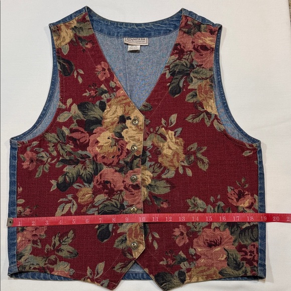 STAMPEDE Vintage Floral Tapestry Vest Size Medium - Picture 8 of 8
